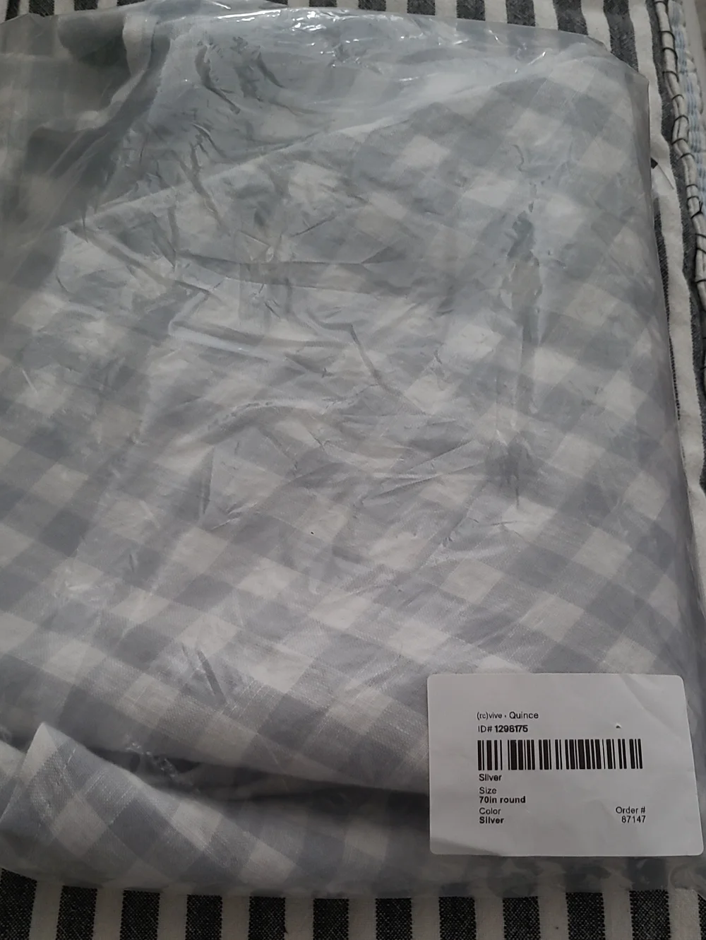 Quince Periwinkle Blue & White Buffalo Check European Linen 70